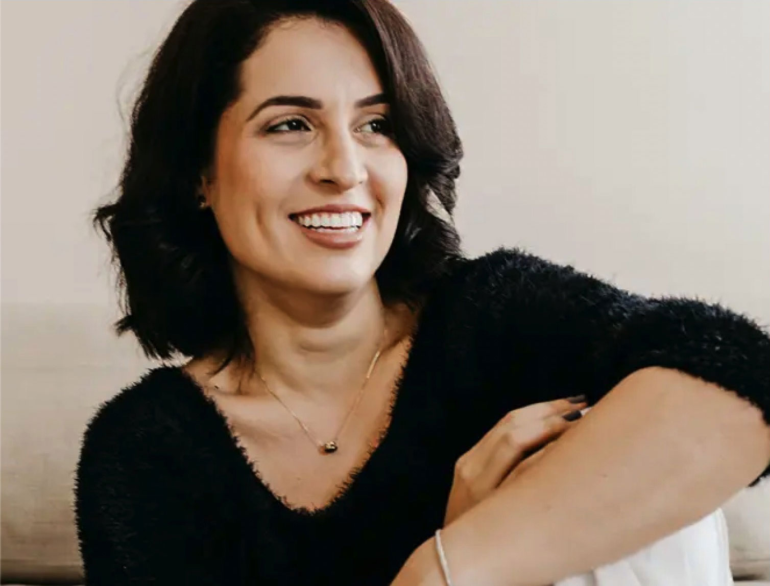 Woman smiling